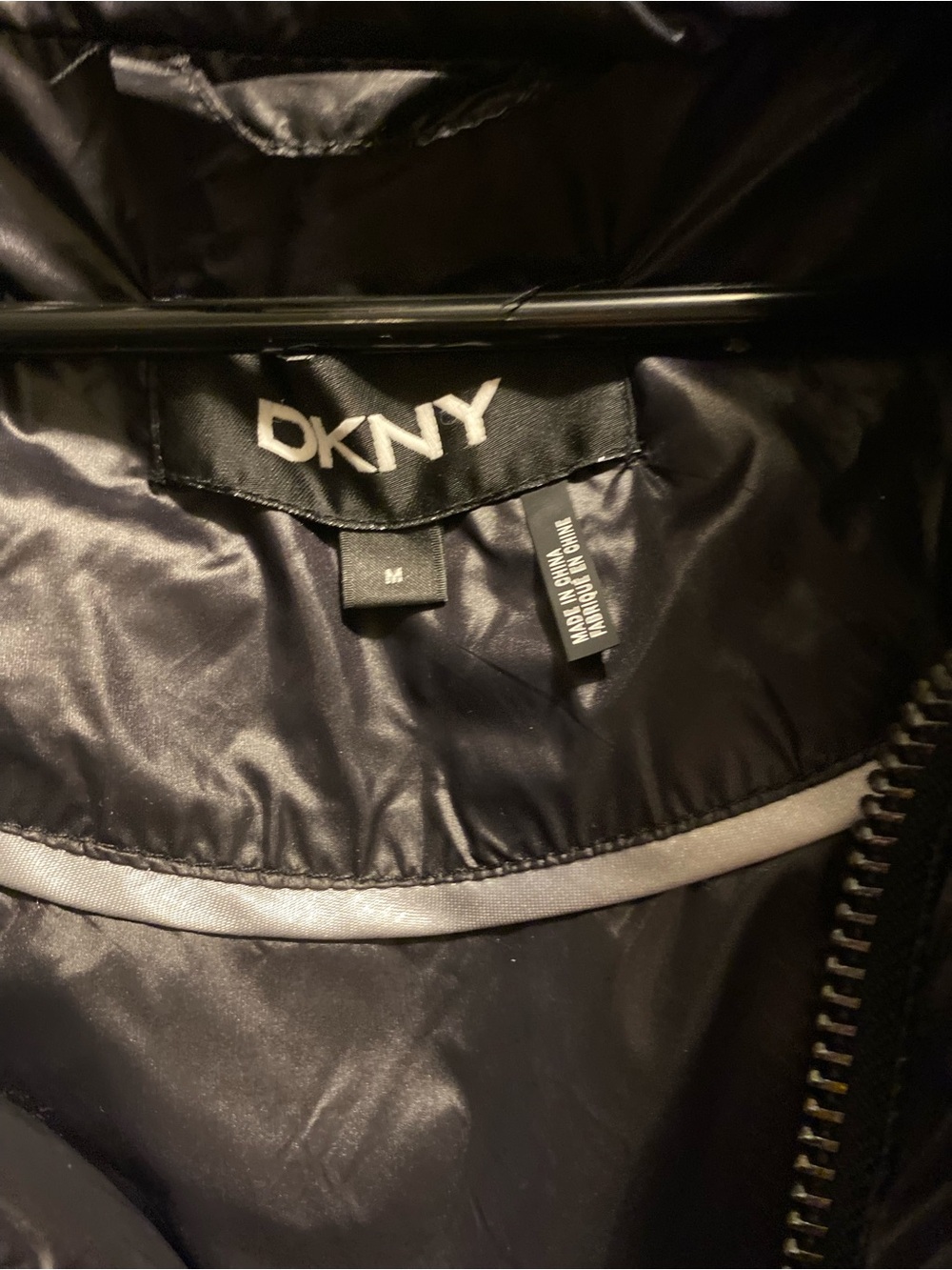 DKNY Navy Black Quilted Puffer Jacket